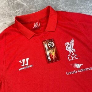 Warrior Liverpool FC Polo Shirt Men Large Red Raglan Sleeve Performance Athletic